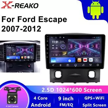 Для Ford Escape 1 2007 - 2012 Автомобильный беспроводной Carplay Радио Android 13 Мультимедиа GPS Навигация 2 Din Экран Стерео 4 core 1GB+32GB carplay