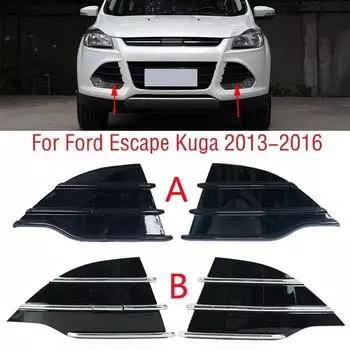 Для Ford Escape Kuga 2013 2014 2015 2016 автомобильный передний бампер противотуманная фара крышка лампы рамка хромированная отделка противотуманная фара Кепка A Left
