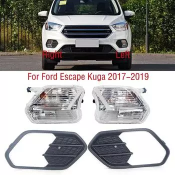 Для Ford Escape Kuga 2017 2018 передний бампер, противотуманные фары, дневные ходовые лампы, крышка, рамка, рамка, решетка, противотуманные фары 1pc left frame