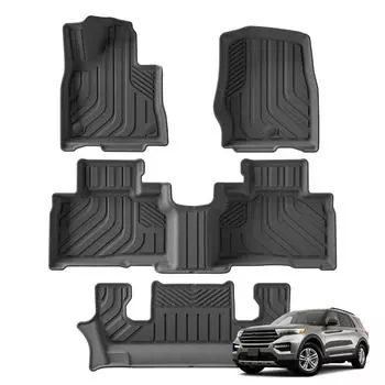 для Ford Explorer 6 мест 2020-2025 TPE 3D автомобильные коврики в пол грузовой отсек багажника накладка на спинку сиденья аксессуары черный