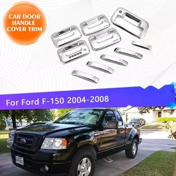 Для Ford F-150 Lobo MK11 P221 2004 2005 2006 2007 2008 хромированная накладка на дверную ручку автомобиля, комплект из 10 шт., хромированный стиль Silver 10 pcs