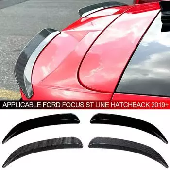 Для Ford Focus ST Line Hatchback 2019 - 2024 2 шт. Автомобильный задний багажник, спойлер на крышу, крыло, задние крылья, фиксированный ветровой спойлер, украшение для автомобиля чёрный