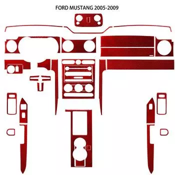 Для Ford Mustang 2005 2006 2007 2008 2009 аксессуары для стайлинга автомобиля внутренняя отделка из углеродного волокна защитная type 5