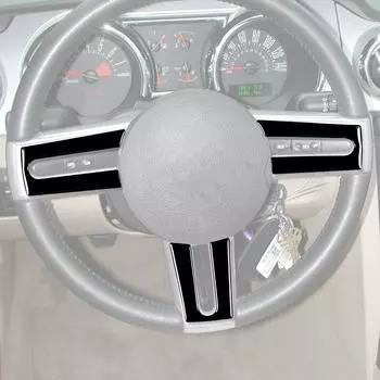 Для Ford Mustang 2005 2006 2007 2008 2009 аксессуары черный интерьер накладка на руль пластиковая наклейка black LHD