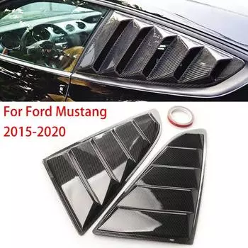 Для Ford Mustang 2015-автомобильные задние жалюзи, боковые жалюзи, крышка, накладка, наклейка, вентиляционный совок, черные аксессуары из углеродного волокна из АБС-пластика Gloss Black