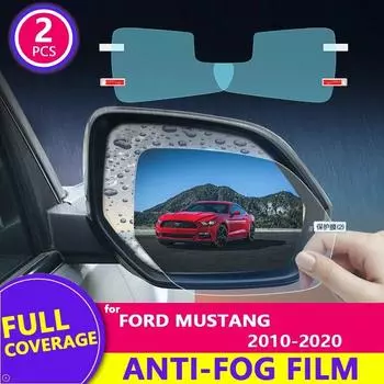 Для Ford Mustang 5-го, 6-го поколения 2010 ~ S197 S550, зеркальная пленка HD, противотуманная, непромокаемая, наклейка на авто зеркало, автомобильные аксессуары Round 95mm x 95mm