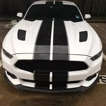 Для Ford Mustang Black Rally Racing Stripes Captura Roof Bagger Decal Sticker Wrap