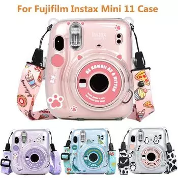Для Fujifilm Instax Mini 11 прозрачный чехол для камеры защитная сумка для переноски чехол с плечевым ремнем сумка для хранения