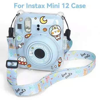 Для Fujifilm Instax Mini 12 фотосумка прозрачный защитный чехол сумка для хранения фото оболочка кристалл оболочка ремешок веревка наборы наклеек