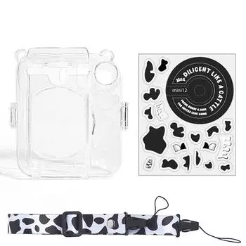 Для Fujifilm Instax Mini 12 прозрачный чехол для камеры защитная сумка для переноски чехол с плечевым ремнем сумка для хранения чёрный