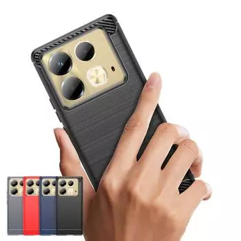 Для Funda infinix Note 40 Чехол infinix Note 40 Note 40 Pro Чехол Матовый противоударный защитный чехол для телефона TPU infinix Note 40 infinix Note 40 чёрный