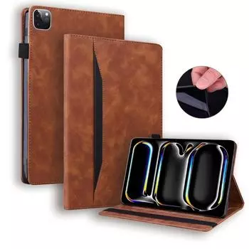 Для Funda iPad Pro 11 13 дюймов 2024 iPadPro11 чехол PU кожа мягкий TPU задняя крышка Business Folio чехол для iPad Pro M4 чехол 11 13 дюймов For iPad Pro 11 2024