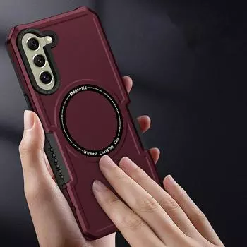 Для Galaxy S20 S21 Fe S22 S23 Ultra Plus 5g Магнитный Magsafe чехол для телефона с беспроводной зарядкой для Samsung Note 20 Ultra For Galaxy S20 FE чёрный