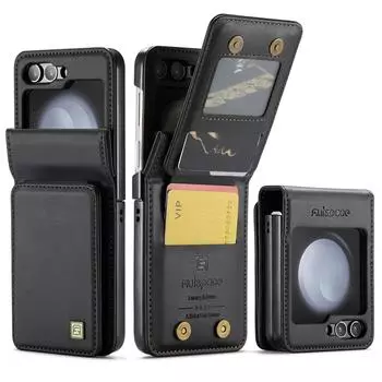 Для Galaxy Z Flip5 деловой кожаный чехол-сумка для Samsung Galaxy Z Flip5 Flip 5 5G держатель для карт простой кошелек Funda Cases for Galaxy Z Flip 5