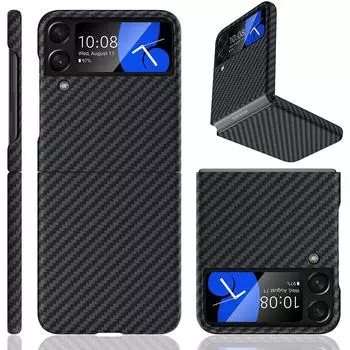 Для Galaxy Z Flip 4 Silm чехол из арамидного волокна для Samsung Galaxy Z Flip 4 3 5g ультратонкий матовый чехол для телефона из чистого настоящего углеродного волокна For Galaxy Z Flip 3 чёрный