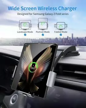 Для Galaxy Z Fold 5 4 3 держатель телефона для автомобиля с двумя катушками беспроводное зарядное устройство для Samsung W22 W21 складной телефон быстрая зарядка