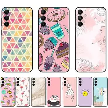 Для GalaxyA15 Samsung Galaxy A15 Чехол Черный Роскошный Мягкий ТПУ Чехол Силиконовые Чехлы Полная защита на 360° A15-Style 1