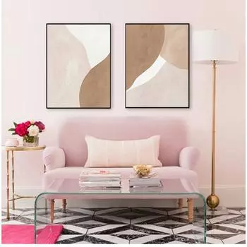 для галереи, гостиной, интерьера, домашнего декора, современный бежевый, коричневый, абстрактная геометрическая картина на холсте, настенная живопись, принты, плакат, изображение 21cm30cm NoFrame