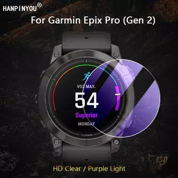 Для Garmin Epix Pro Gen 2 42 мм 47 мм 51 мм SmartWatch Ultra Clear / Anti Purple Light 2.5D Закаленное стекло Защитная пленка для экрана