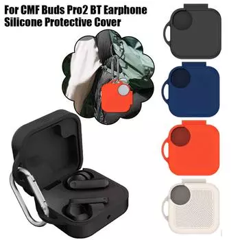 Для гарнитуры CMF Buds Pro 2 Bluetooth силиконовый защитный чехол для хранения наушников Anti-Drop Pro F6C9 Black-1pcs
