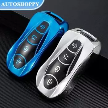 Для Geely Atlas Pro Boyue Tugella Azkarra FY11 Emgrand GS X6 SUV EC7 ТПУ чехол для ключей автомобиля Защитный брелок аксессуары синий