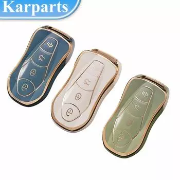 Для Geely Atlas Pro Boyue Tugella Azkarra FY11 Emgrand GS X6 SUV EC7 ТПУ чехол для ключей с золотым краем, защитный чехол для ключей, брелок, аксессуары красный