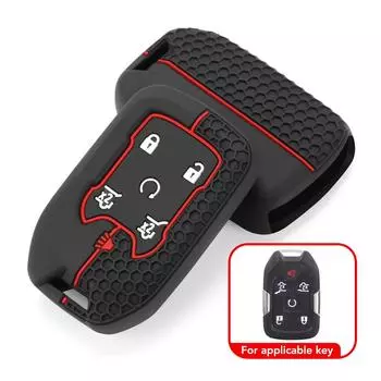 Для GMC Terrain Acadia силиконовый чехол для автомобильного ключа для Chevrolet Tahoe Yukon XL защитный чехол для ключа дистанционного управления для брелка сигнализации чёрный