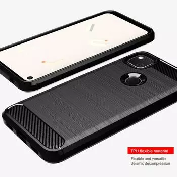 Для Google Pixel 4A 4G чехол для телефона противоударный матовый чехол для pixel4a 4g google мягкие силиконовые защитные чехлы для телефонов For Pixel 4A 4G чёрный