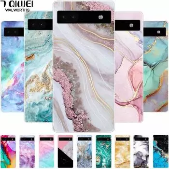 Для Google Pixel 6A чехол Pixel6 Marble TPU Мягкие прозрачные силиконовые задние чехлы для Google Pixel 6 Pro Чехол Pixel6A Сумка для телефона 6Pro Pixel 6 Pro