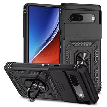 Для Google Pixel 7A Чехол Чехол Google Pixel 7A Fundas Coque Armor Ring Holder Slide Lens Задний Чехол Pixel 7A 7 6 Pro 6A For Pixel 7 Pro синий
