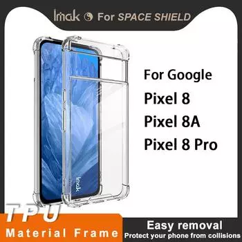 Для Google Pixel 8 / 8A / 8 Pro Чехол для телефона IMAK Ударопрочный мягкий чехол Space Google Pixel 8 белый