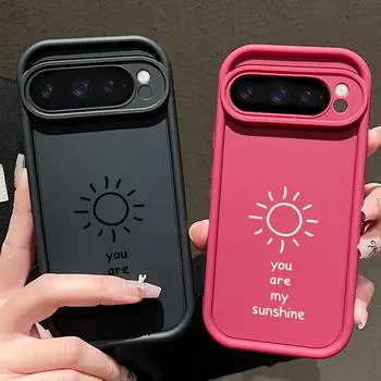 Для Google Pixel 9 8 Pro Xl 8a противоударный силиконовый мягкий защитный чехол для линз с солнечным узором однотонный матовый чехол для телефона с защитой от падения Google Pixel 9 чёрный