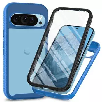 Для Google Pixel 9 Pro XL 5G Crystal Case Front PET Film 360 Protect Hybird Bumper Funda Pixel 9 Pro XL Case Pixel9 Shockproof For Pixel 9&Case and PET Film чёрный