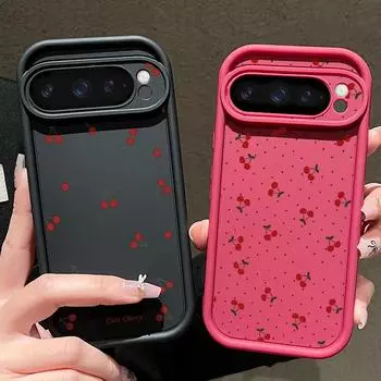 Для Google Pixel 9 Pro Xl 8 Pro 8a противоударный силиконовый мягкий чехол с рисунком вишни карамельного цвета матовый противоударный чехол Google Pixel 9 чёрный