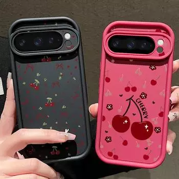 Для Google Pixel 9 Pro Xl 8 Pro 8a противоударный силиконовый мягкий чехол с рисунком вишни цвета карамели матовый противоударный чехол Google Pixel 9 чёрный