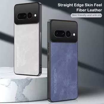 Для Google Pixel 9 Pro XL Роскошный чехол из волокнистой кожи для Pixel 7 6 Pro 9pro Pixel 8 8a 7a 6a Матовый полный защитный чехол Pixel 9 чёрный