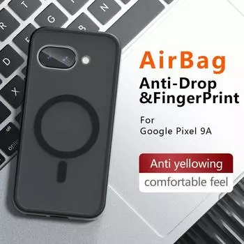 Для Google Pixel 9a 9 A матовый акриловый защитный чехол для беспроводной магнитной зарядки Magsafe ударопрочный жесткий бампер для Pixel9A 9 Pro XL for pixel 9A чёрный