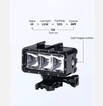 Для GoPro 12 светильник для дайвинга, заполняющий светильник, плавучая палка, палка для селфи для GoPro Hero 12 11 10 SJCAM AKASO, аксессуары для экшн-камеры