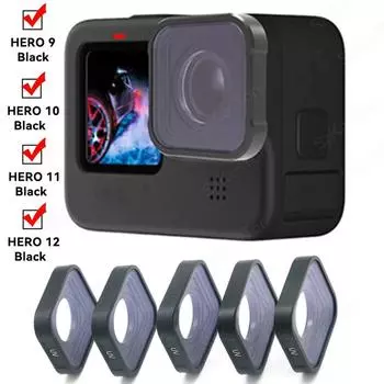 Для GoPro Hero 12 11 Фильтр ND 8 ND16 ND32 UV CPL Фильтр объектива Защитный для GoPro 10 9 ND Фильтры для экшн-камеры Набор аксессуаров Universal