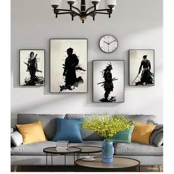 Для гостиной HD украшения дома и принты японский самурайский холст картина маслом современные настенные художественные картины печать на холсте 21cm30cm NoFrame