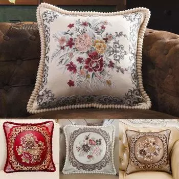 Для гостиной наволочка с вышивкой, украшения для салона автомобиля, шелковый атласный чехол для дивана, дивана