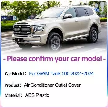 Для Great Wall GWM Tank 500 600 2024 2024 2024 Крышка воздухозаборника под задним сиденьем Вентиляция кондиционера Вентиляционное отверстие Аксессуары для интерьера