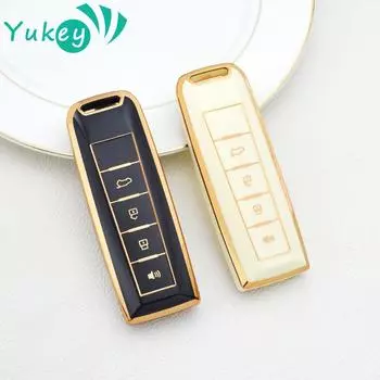 Для Great Wall WEY Coffee 01 Coffee 02 Tank 300 VV5 VV6 2023 VV7 A1 A3 A4 A5 A7 A8 TPU чехол для автомобильного ключа чехол для автомобильного пульта дистанционного управления брелок чёрный