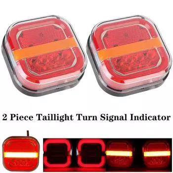 Для грузовика UTV ATV Van номерной знак фонарь квадратный автомобильный задний фонарь 12 В 24 В задний фонарь указатель поворота 28 светодиодных автомобильных аксессуаров Red