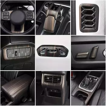 Для GWM Tank 300 2024 2024 RHD LHD Аксессуары Внутренняя ручка двери Переключатель передач Регулировка сиденья Выпуск воздуха Вентиляционная крышка Отделка Цвет дерева