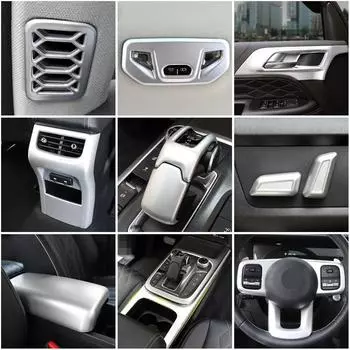 Для GWM Tank 300 2024 2024 RHD LHD Аксессуары Серебряный Декор Интерьер Центральная Консоль Часть Ремонт Рамка Крышка Отделка Автомобильный Стайлинг