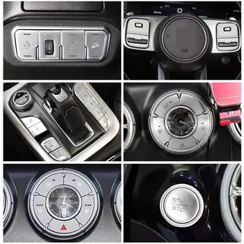 Для GWM Tank 300 2024 2024 салон автомобиля двигатель старт стоп фара AC ESS переключатель передач кнопка крышка отделка серебристая наклейка