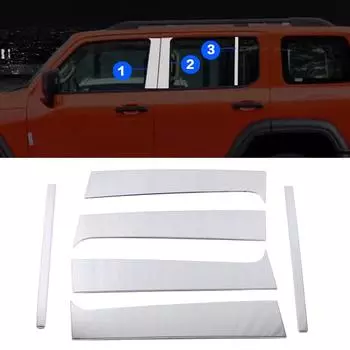 Для GWM Tank 300 2024 2024 Window BC Pillar Strip Sequin Decorate Trim Car Exterior Accessories Нержавеющая сталь Глянцевая наклейка