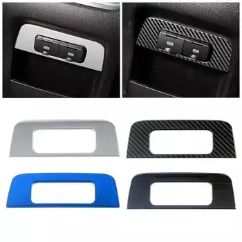 Для GWM Tank 300 2024 2024 Заднее сиденье USB Интерфейс Панель Рамка Крышка Отделка Аксессуары для интерьера Синий Черный Нержавеющая сталь Декор