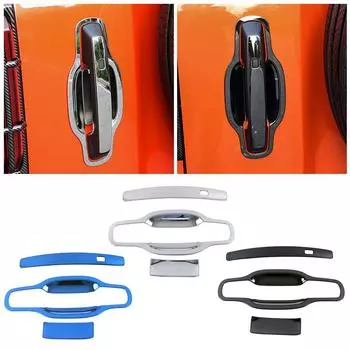 Для GWM Tank 300 2024 2024 Задний багажник Ручка двери Крышка чаши Отделка Внешние аксессуары Черный Синий Нержавеющая сталь Декор чёрный